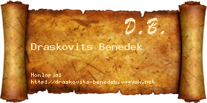 Draskovits Benedek névjegykártya